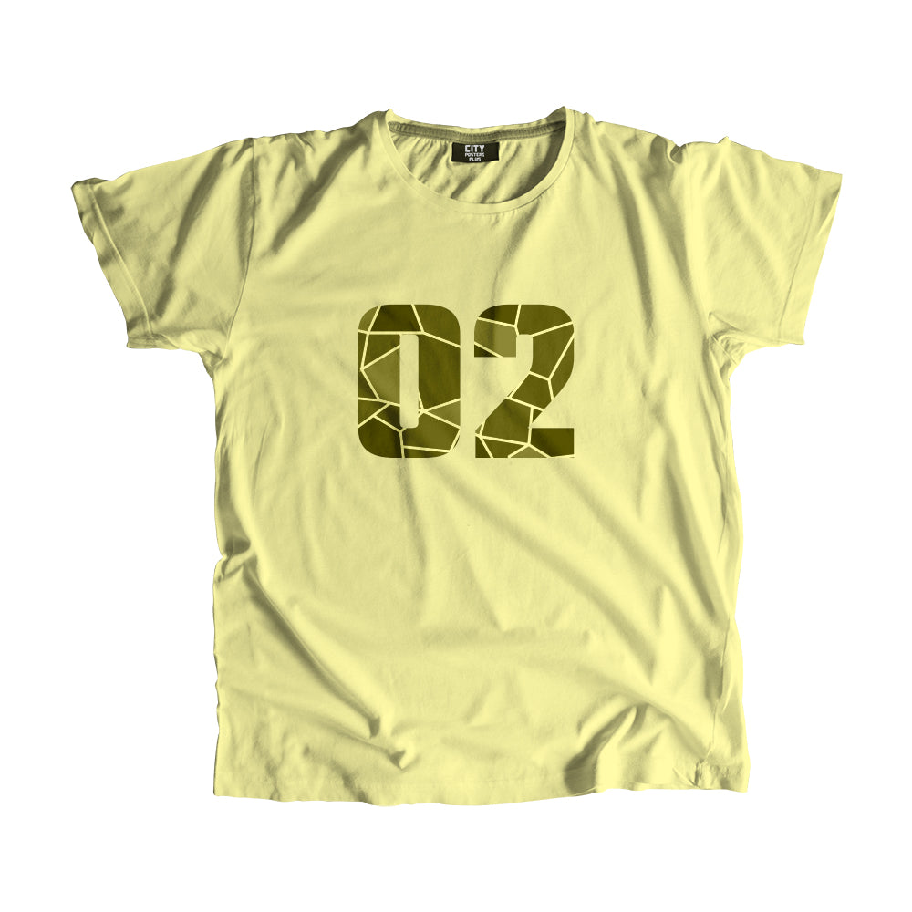 02 Number Men Unisex T-Shirt (Butter Yellow)