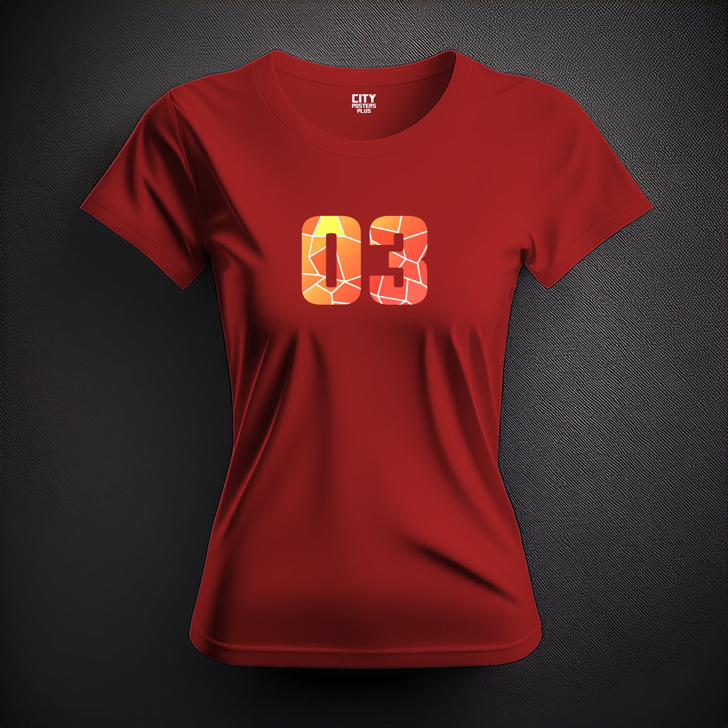 03 Number Women T-Shirt (Red)