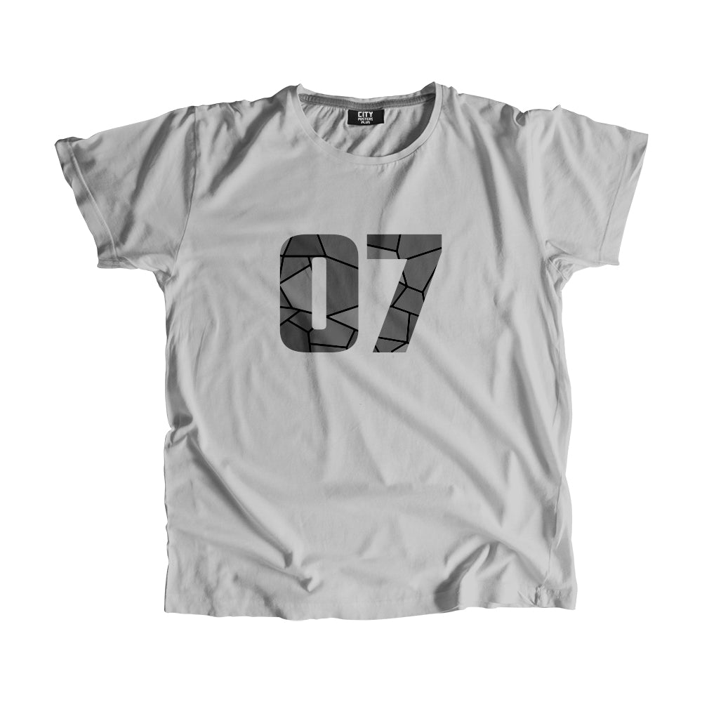 07 Number Men Unisex T-Shirt (Melange Grey)