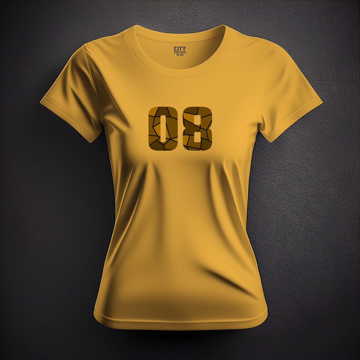08 Number Women T-Shirt (Golden Yellow)