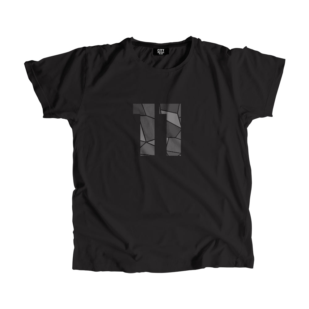 11 Number Men Unisex T-Shirt (Black)