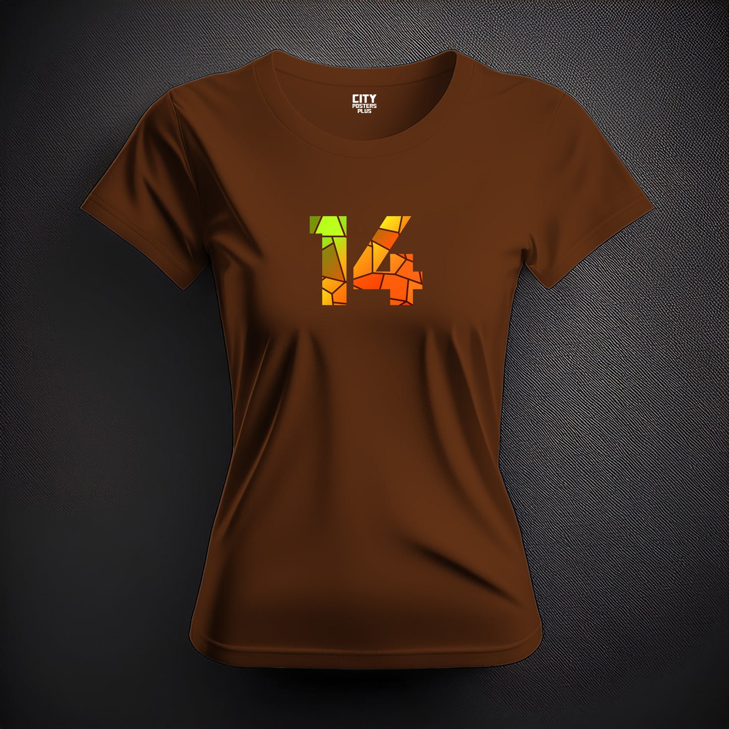 14 Number Women T-Shirt (Brown)