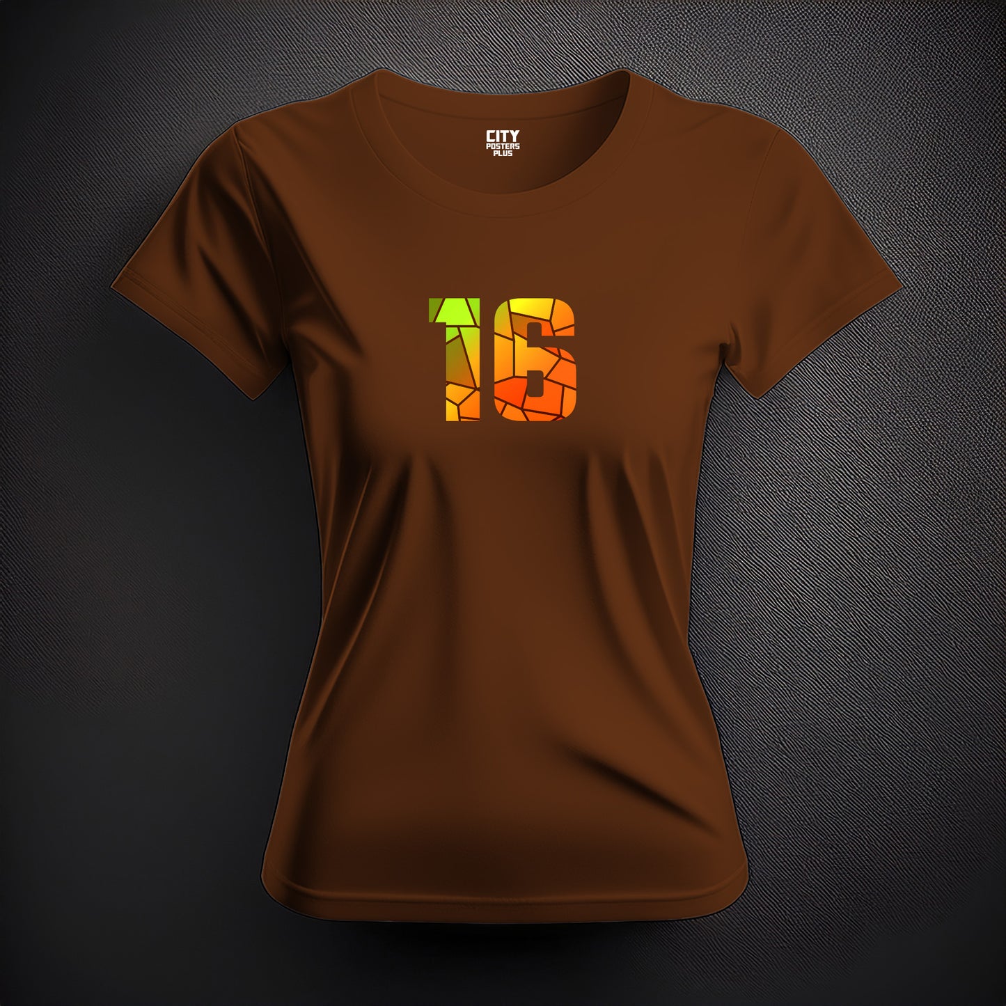 16 Number Women T-Shirt (Brown)