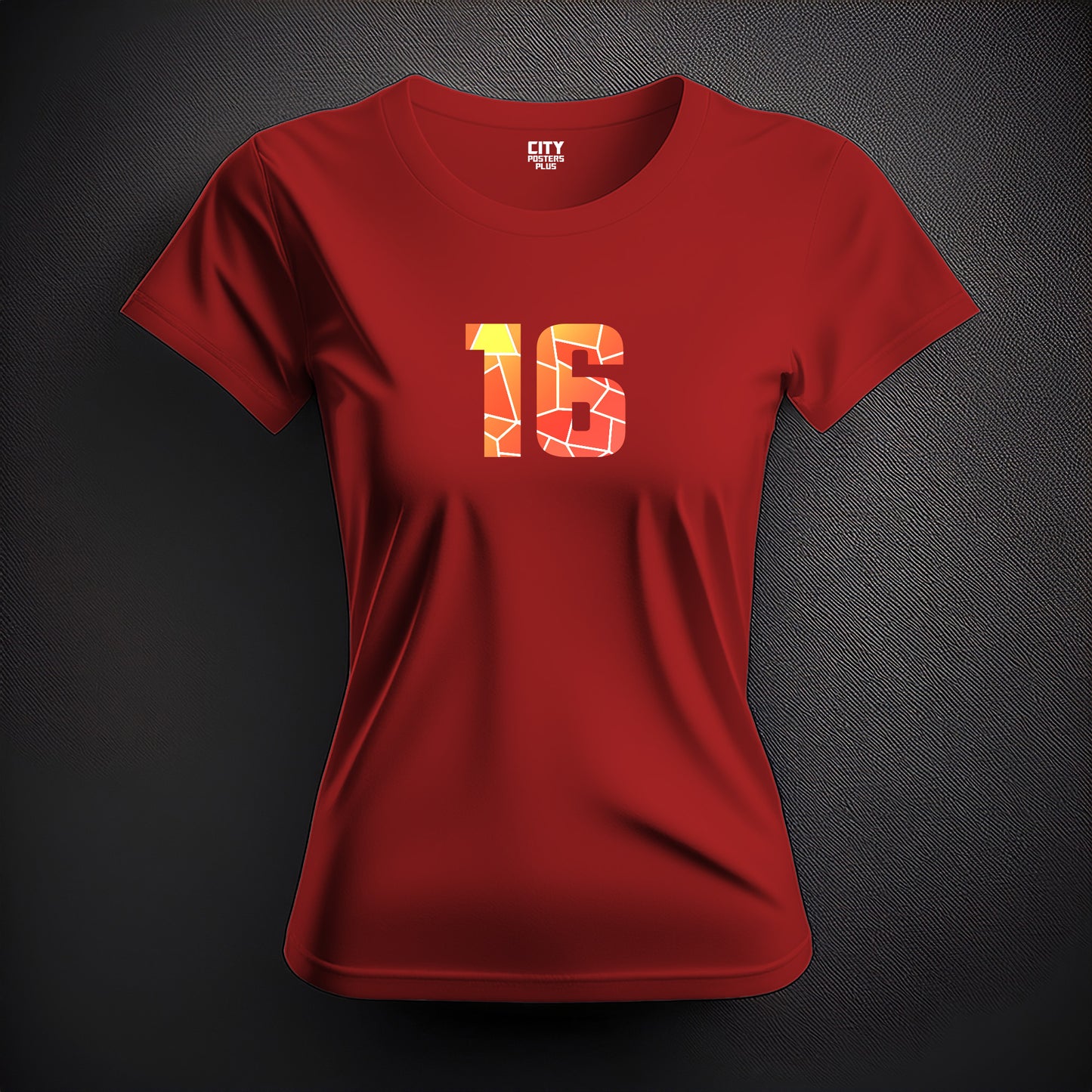 16 Number Women T-Shirt (Red)