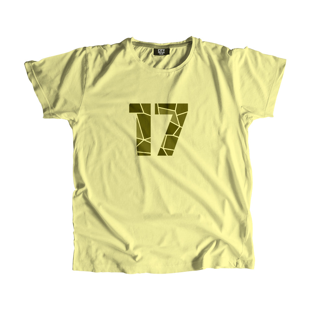 17 Number Men Unisex T-Shirt (Butter Yellow)