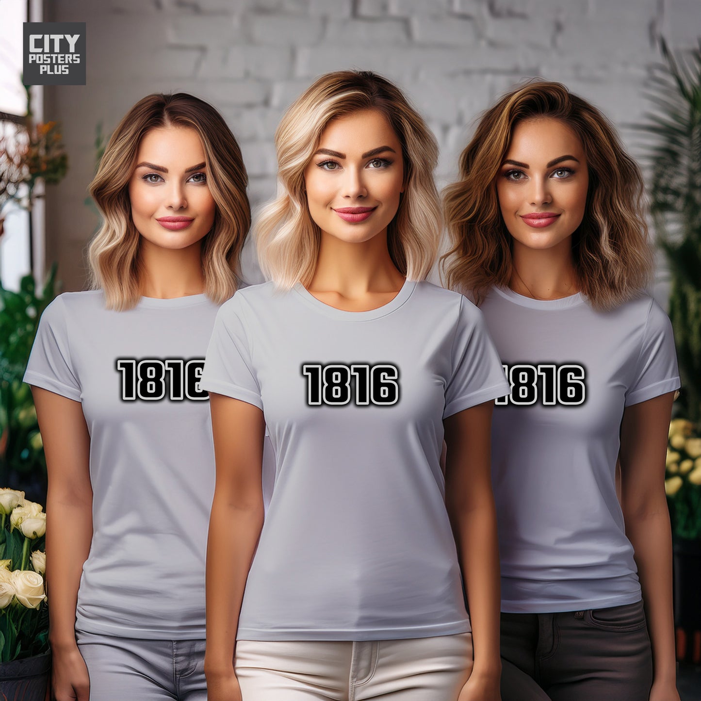 1816 Year Women T-Shirt (Melange Grey)
