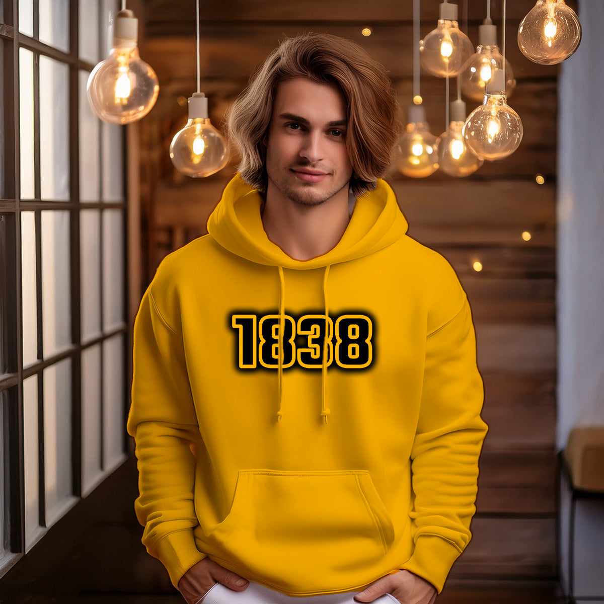 1838 Year Men Unisex Hoodie (Golden Yellow)