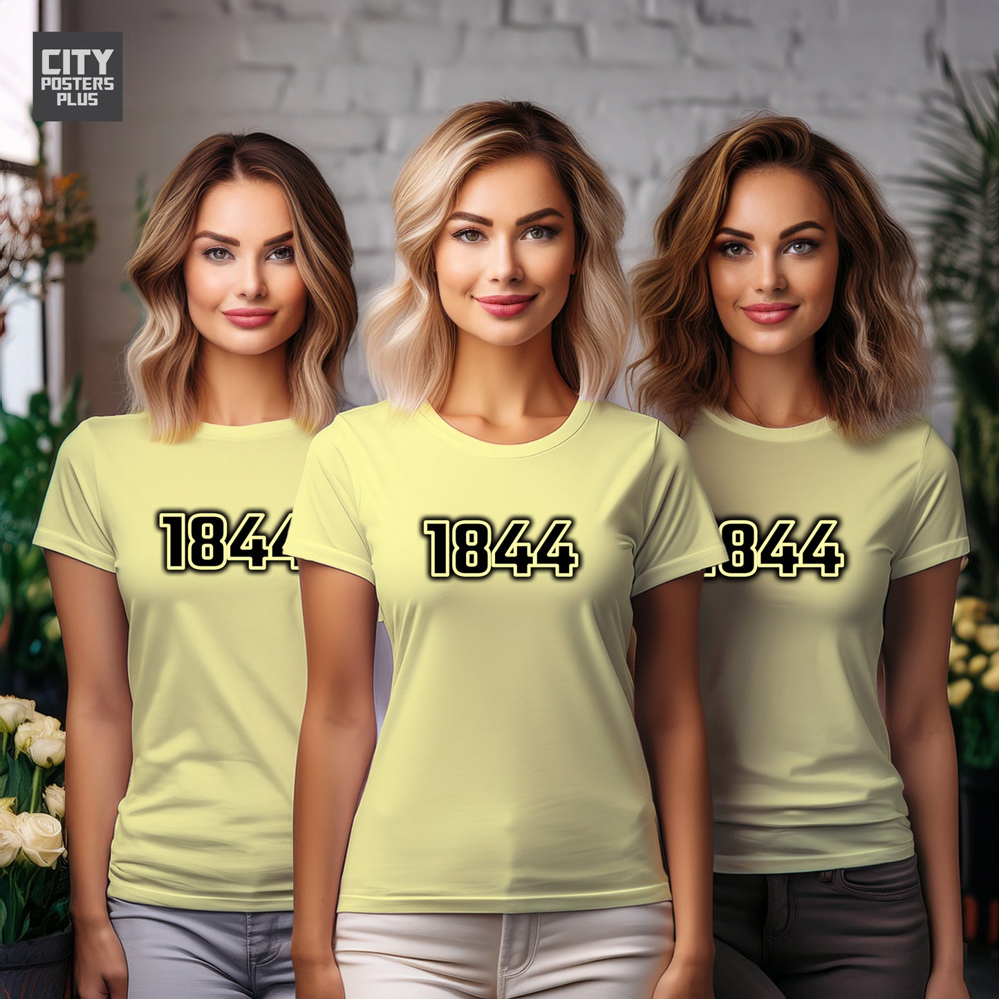 1844 Year Women T-Shirt (Butter Yellow)