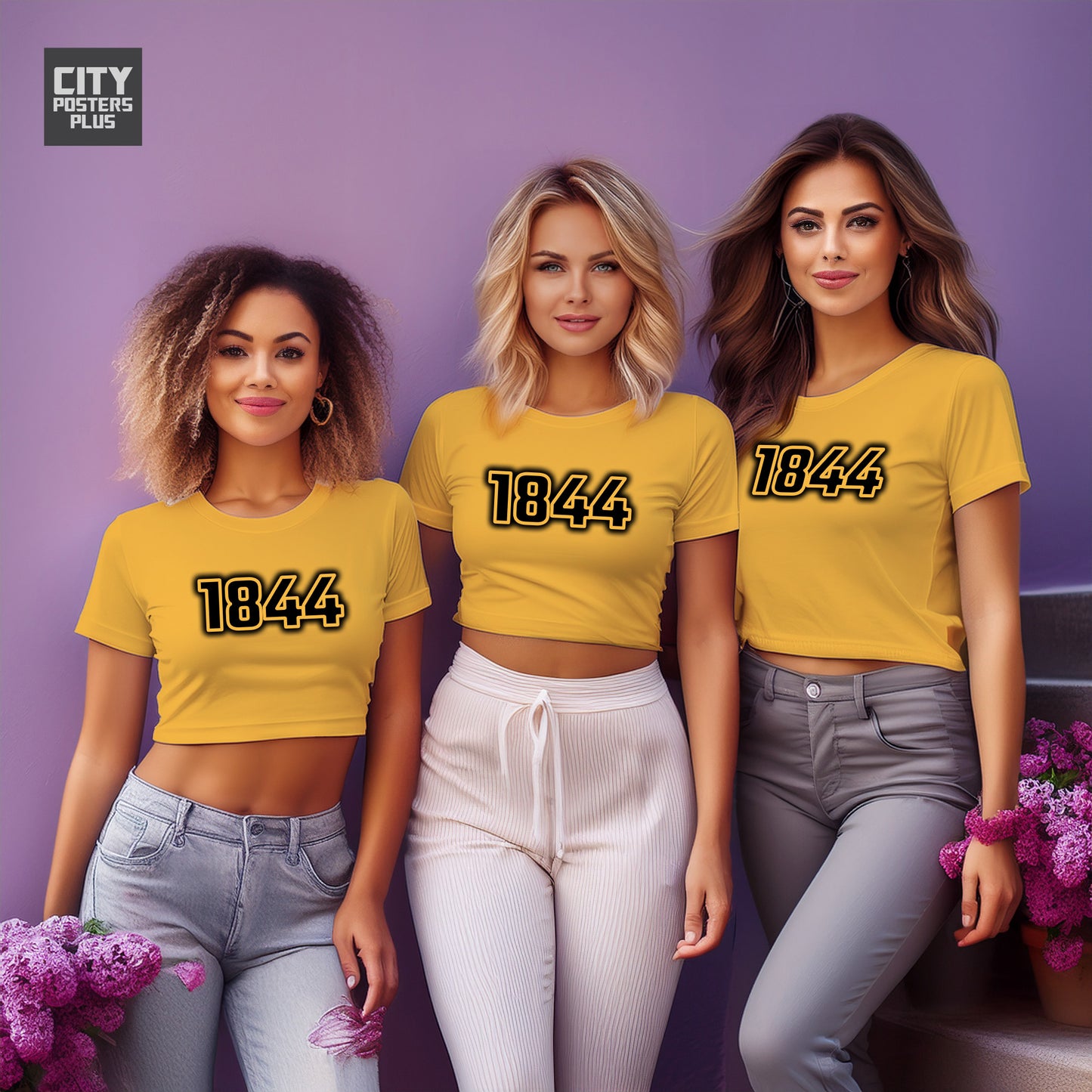 1844 Year Women Crop Top (Golden Yellow)