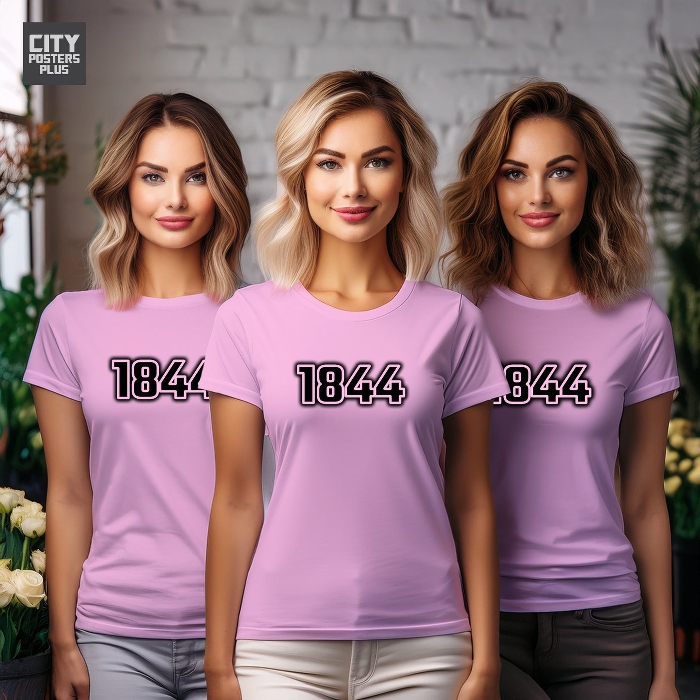 1844 Year Women T-Shirt (Light Pink)