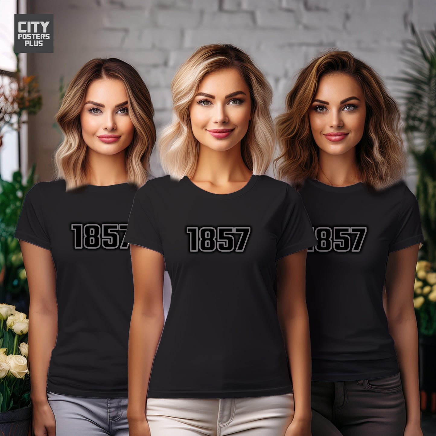 1857 Year Women T-Shirt (Black)