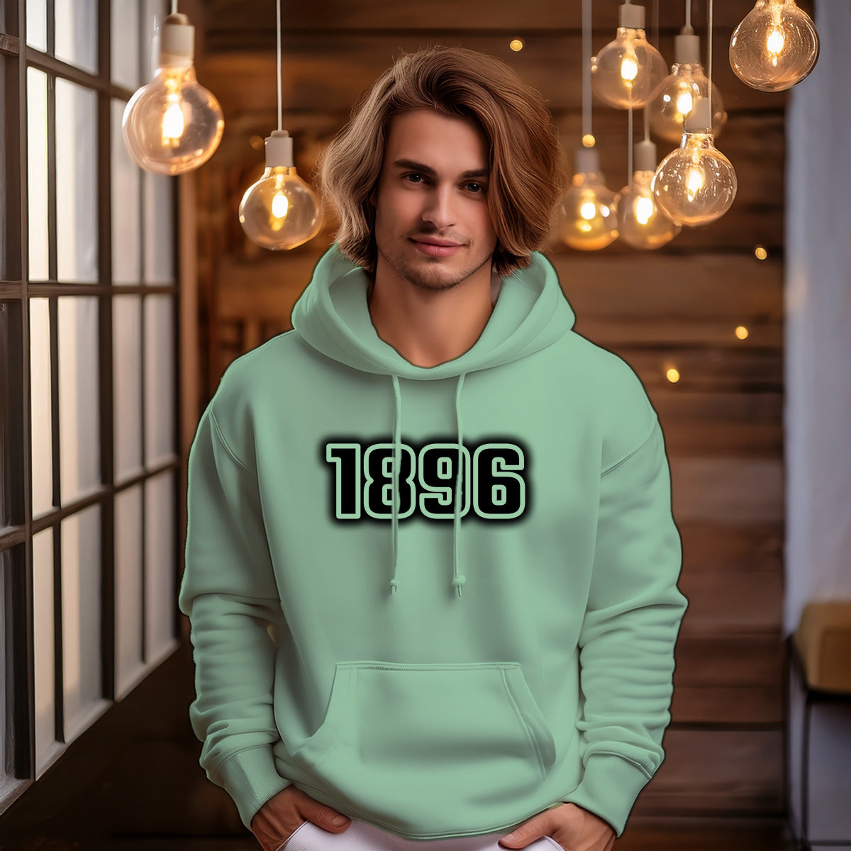 1896 Year Men Unisex Hoodie (Mint Green)
