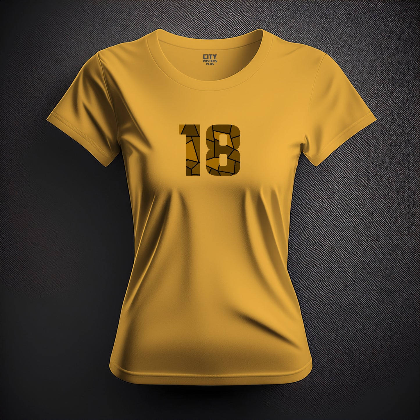 18 Number Women T-Shirt (Golden Yellow)