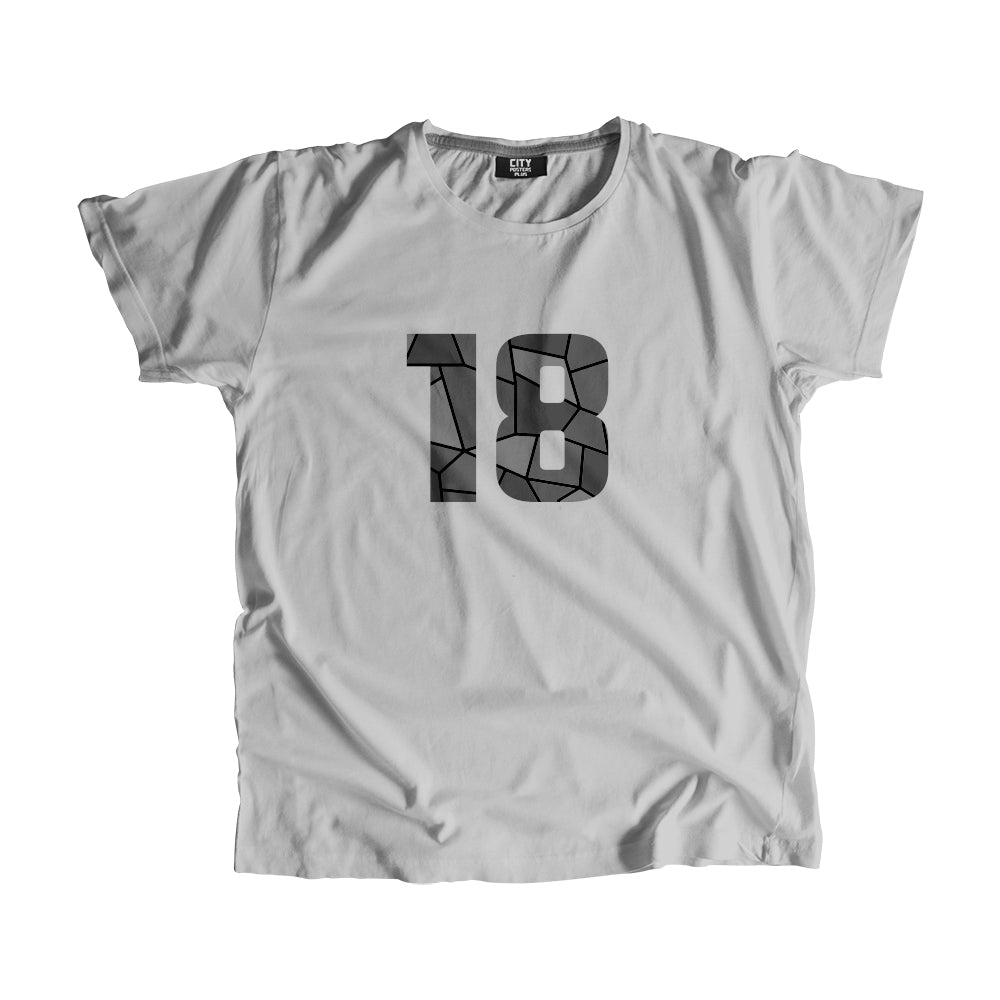 18 Number Men Unisex T-Shirt (Melange Grey)