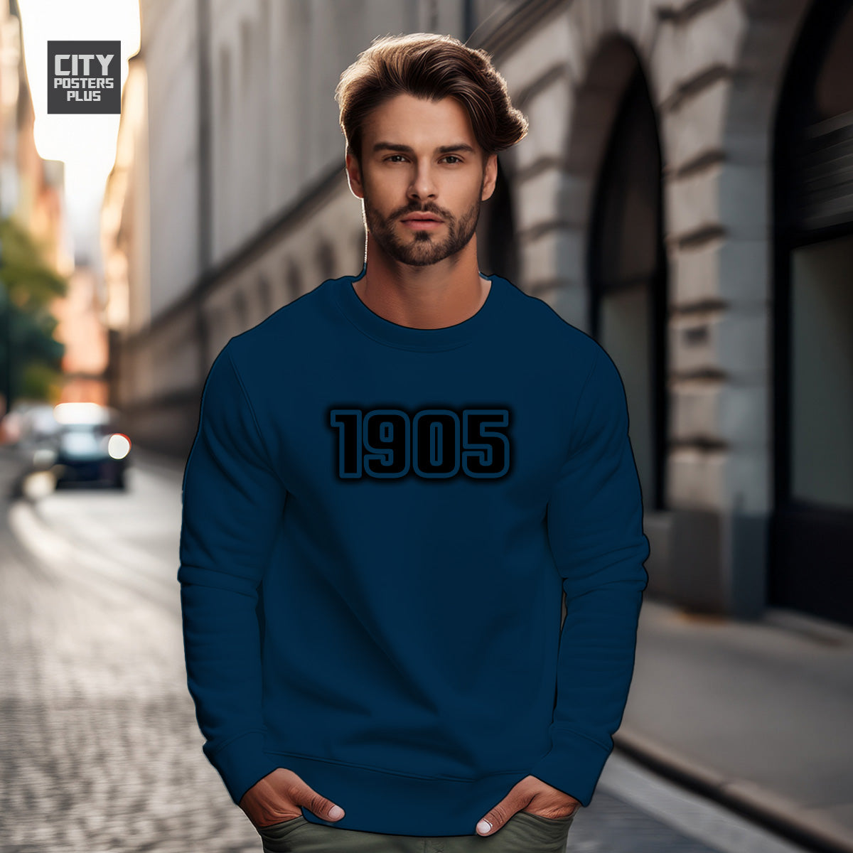1905 Year Men Unisex Sweatshirt (Navy Blue)