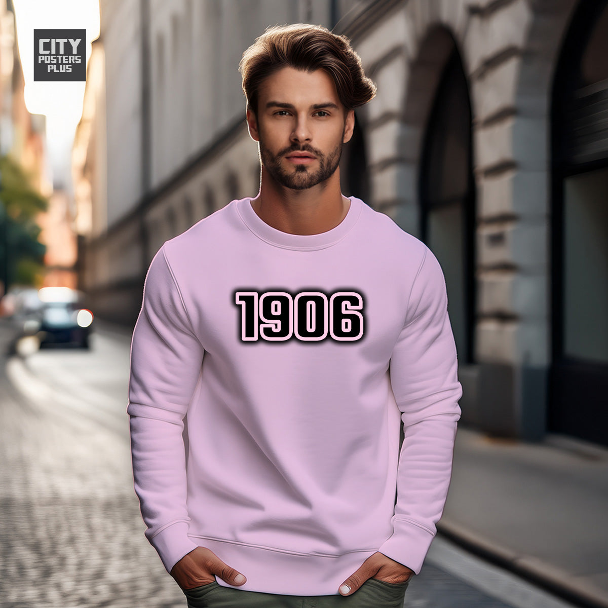1906 Year Men Unisex Sweatshirt (Light Pink)
