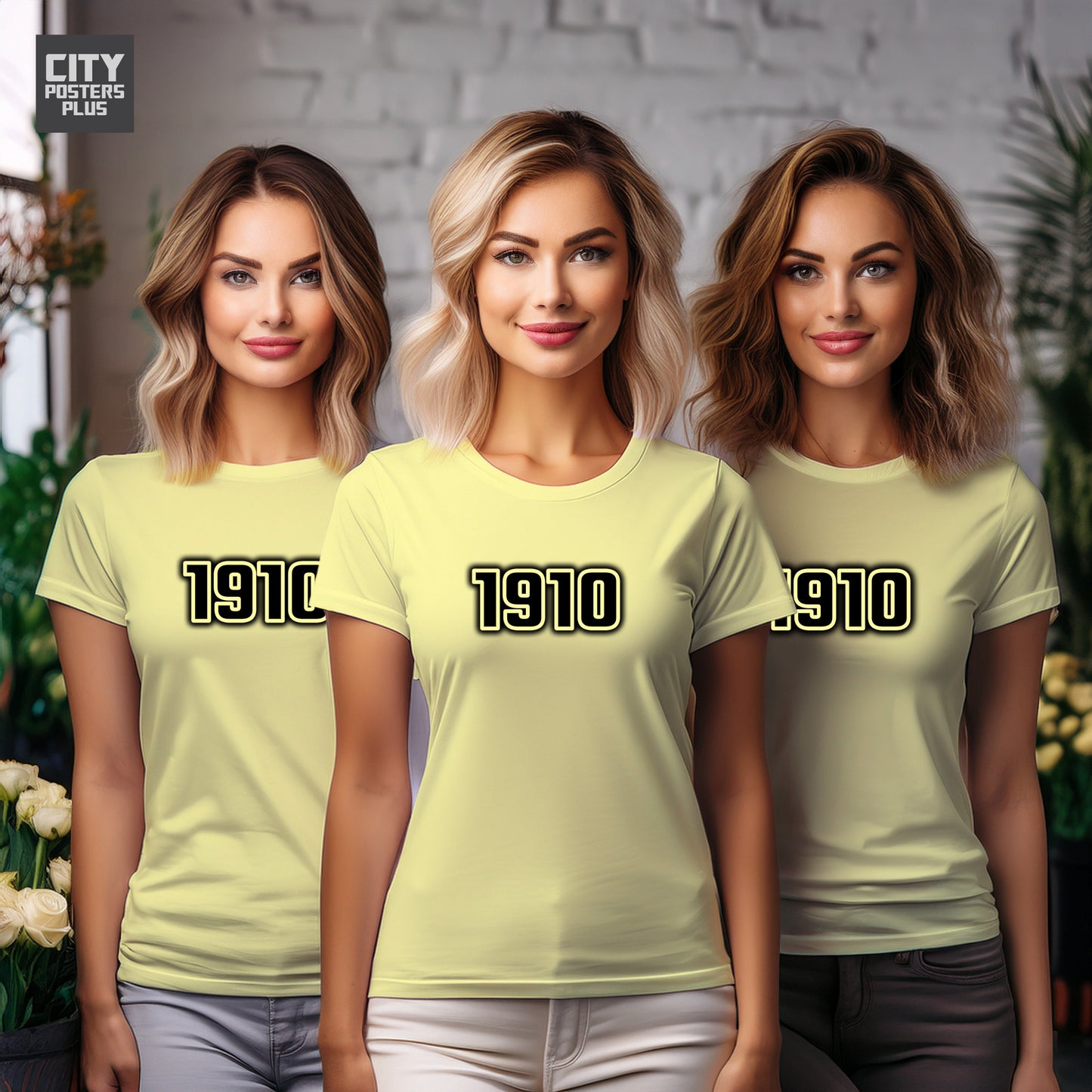 1910 Year Women T-Shirt (Butter Yellow)