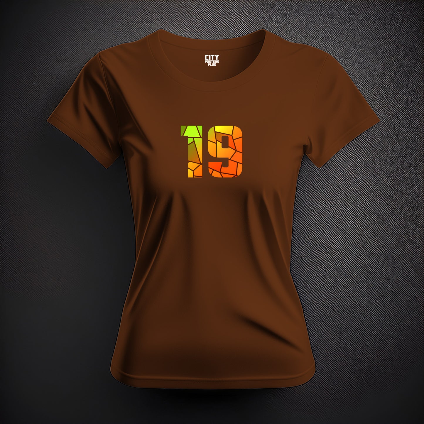 19 Number Women T-Shirt (Brown)