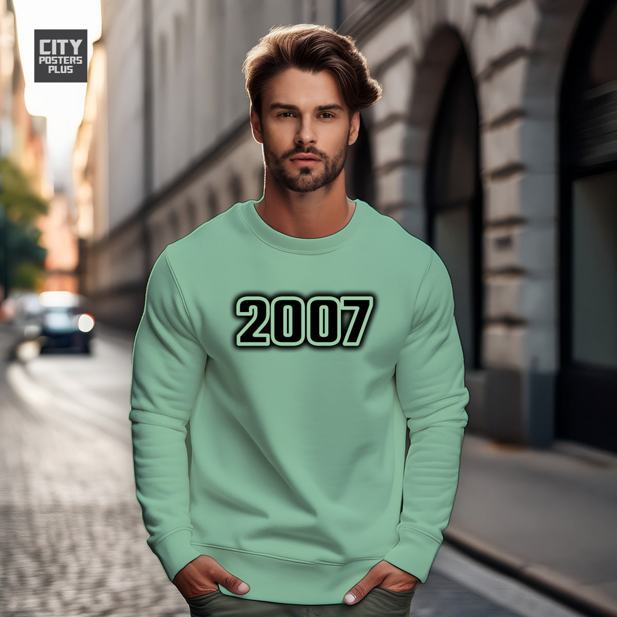2007 Year Men Unisex Sweatshirt (Mint Green)