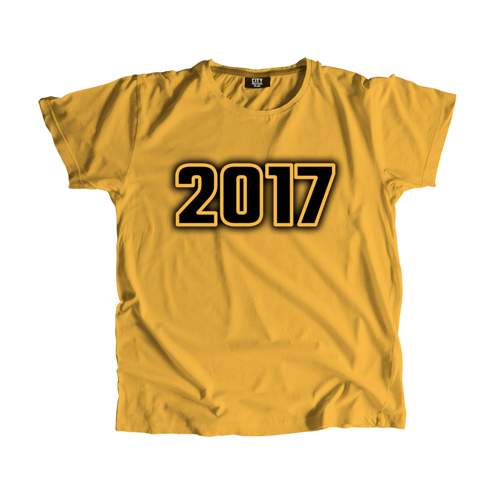 2017 Year Men Unisex T-Shirt (Golden Yellow)