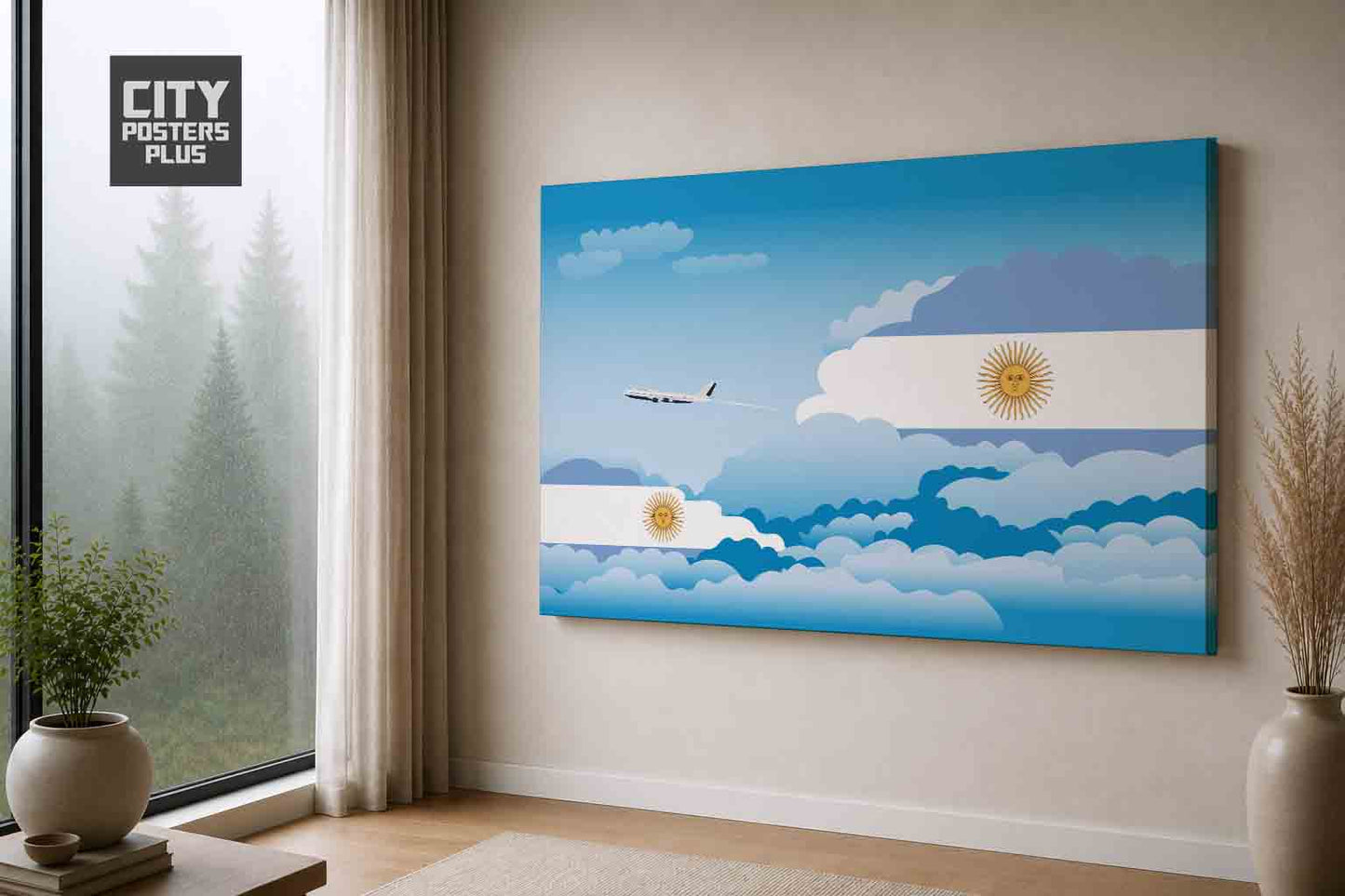 Argentina Day Clouds Canvas Framed Prints | Country & City Wall Art | City Posters Plus