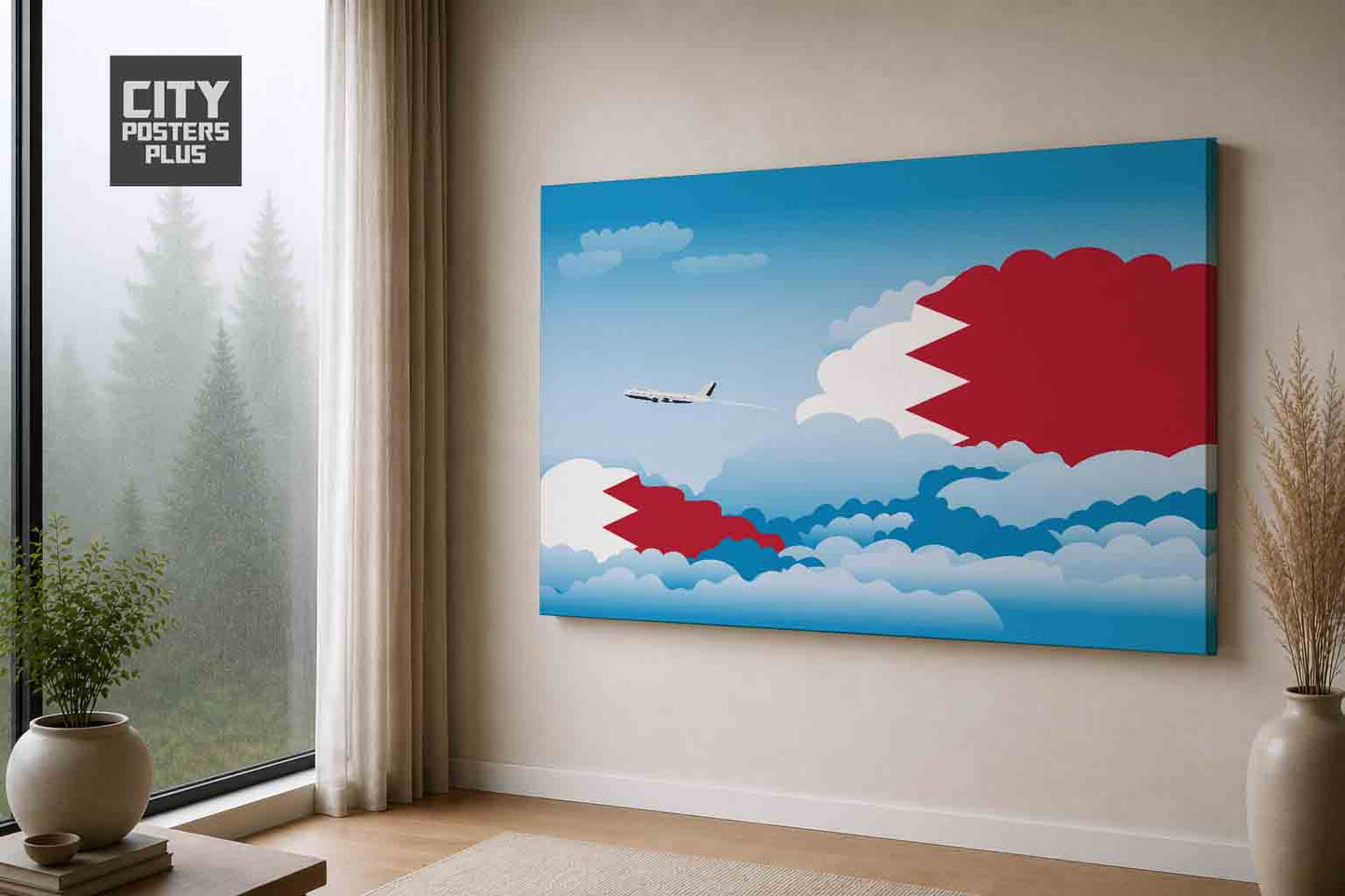 Bahrain Day Clouds Canvas Framed Prints | Country & City Wall Art | City Posters Plus