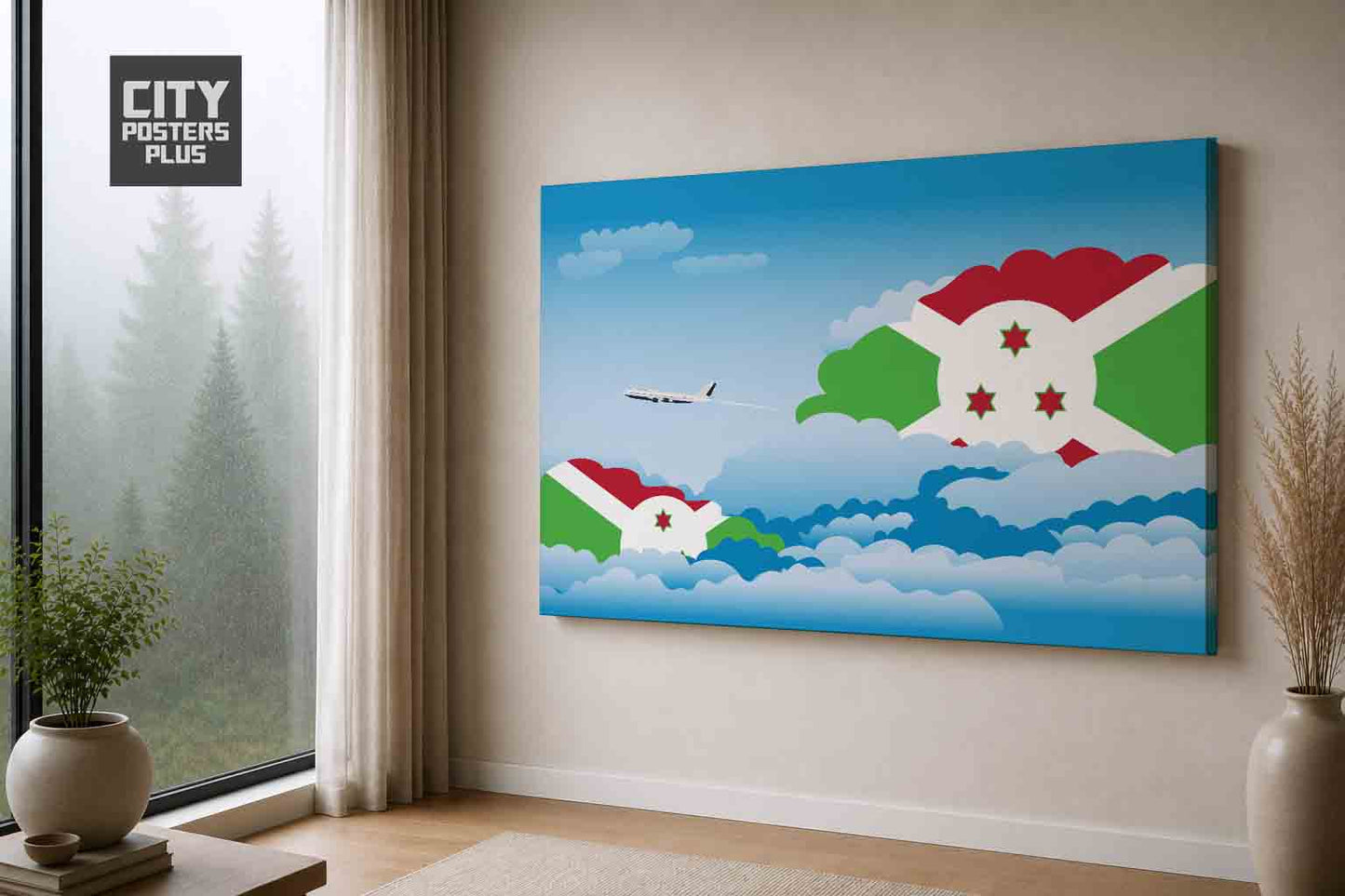 Burundi Day Clouds Canvas Framed Prints | Country & City Wall Art | City Posters Plus