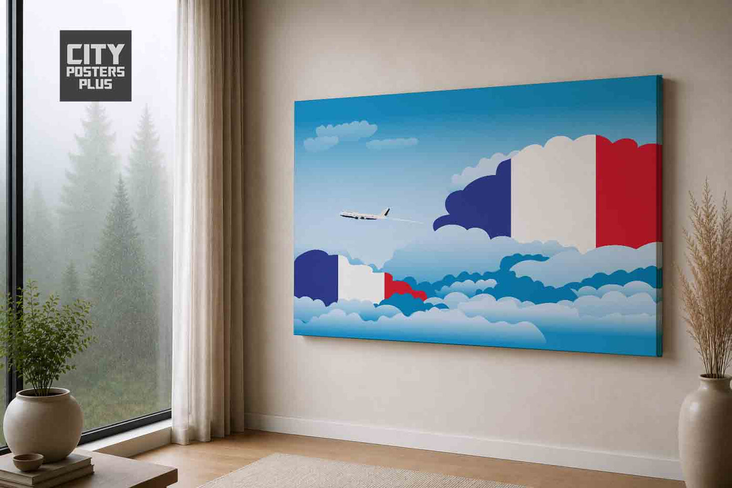 France Day Clouds Canvas Framed Prints | Country & City Wall Art | City Posters Plus