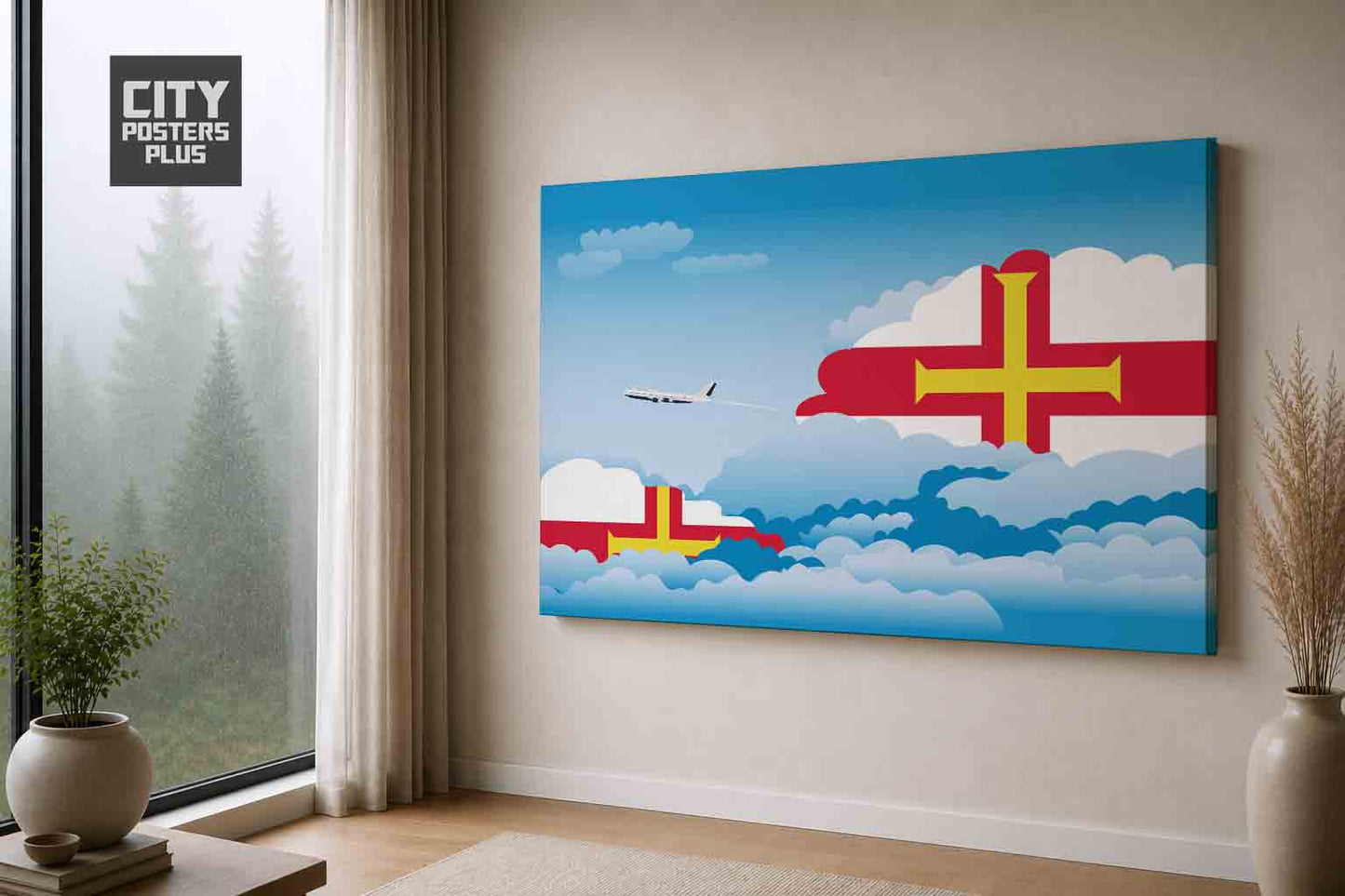 Guernsey Day Clouds Canvas Framed Prints | Country & City Wall Art | City Posters Plus