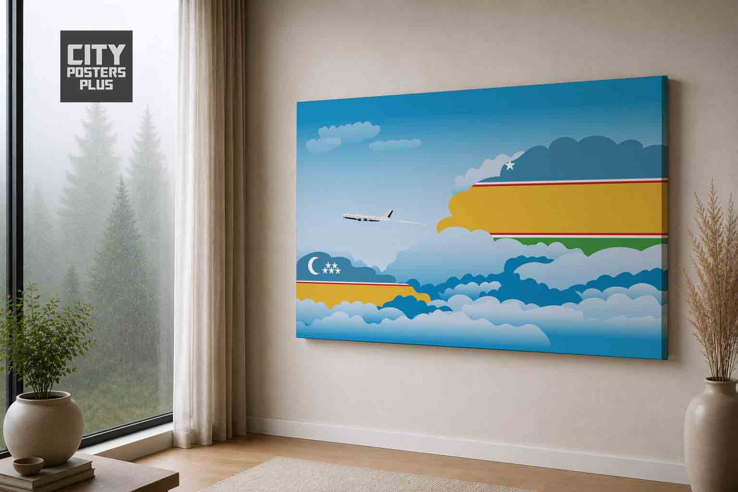 Karakalpakstan Day Clouds Canvas Framed Prints | Country & City Wall Art | City Posters Plus