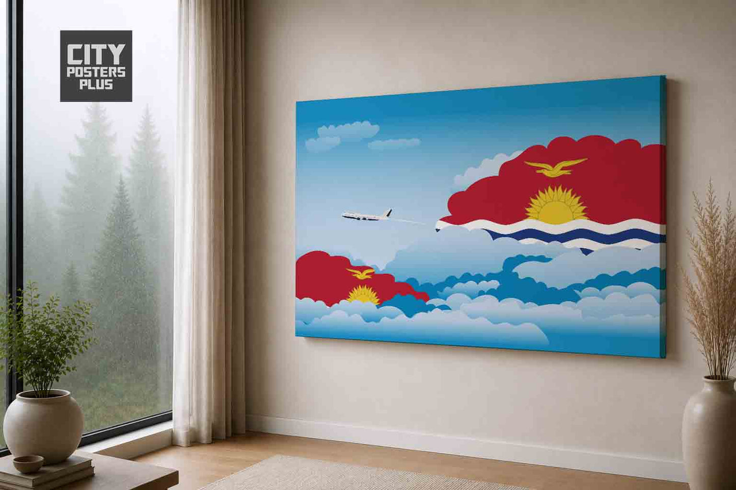 Kiribati Day Clouds Canvas Framed Prints | Country & City Wall Art | City Posters Plus