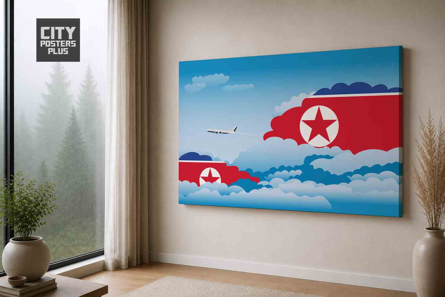 Korea North Day Clouds Canvas Framed Prints | Country & City Wall Art | City Posters Plus