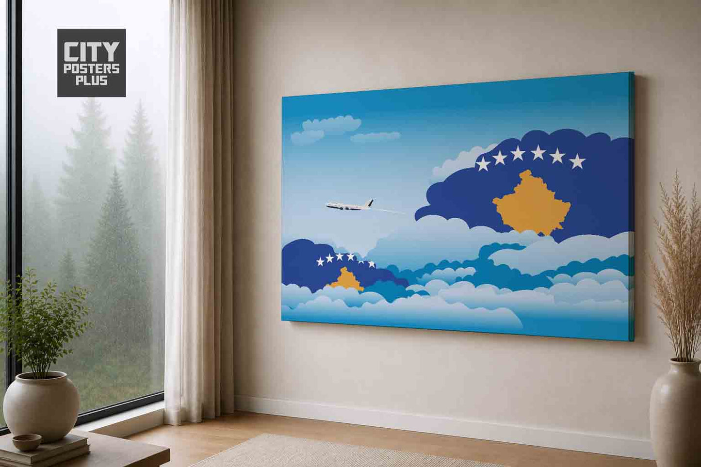 Kosovo Day Clouds Canvas Framed Prints | Country & City Wall Art | City Posters Plus