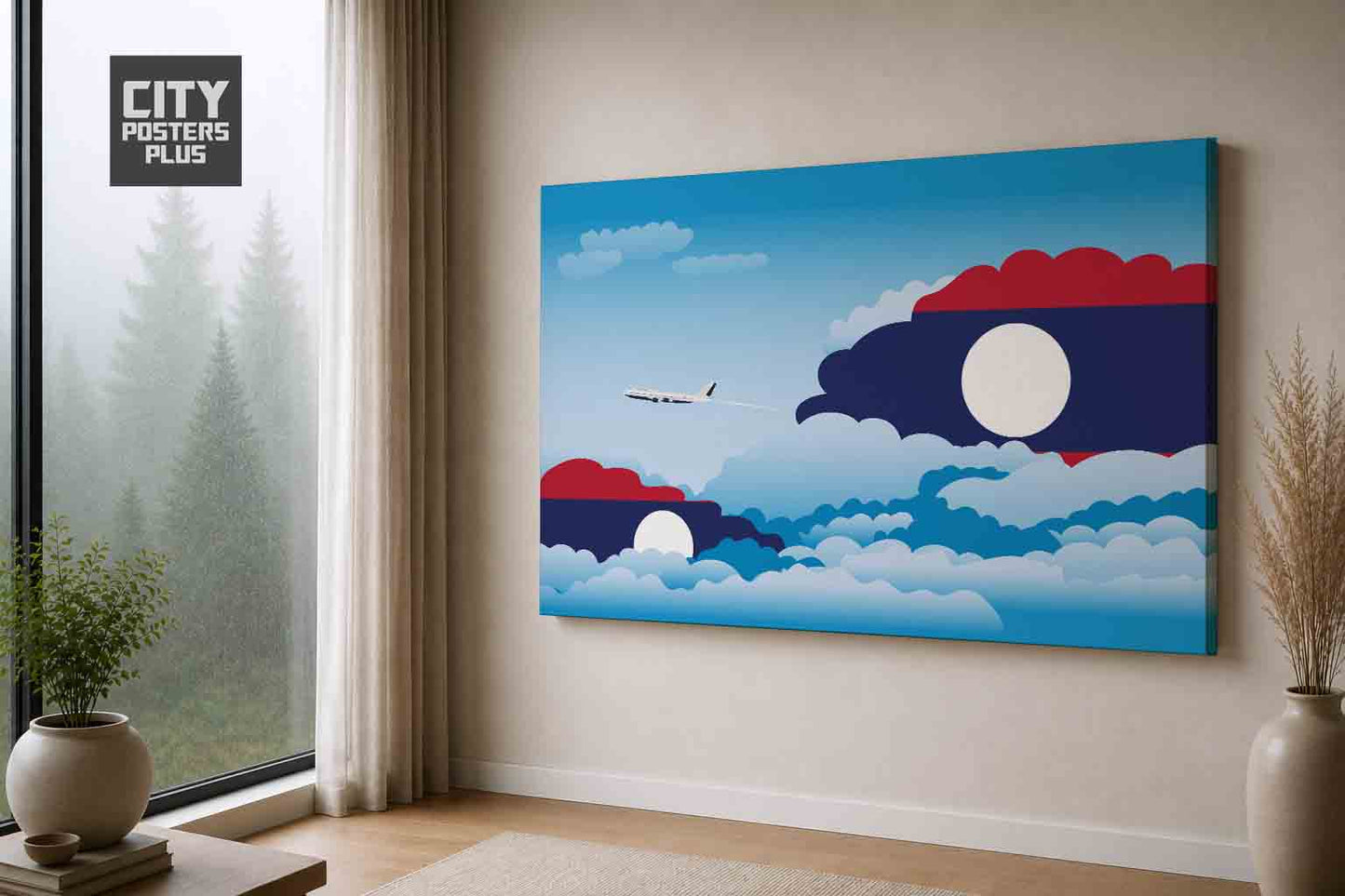 Laos Day Clouds Canvas Framed Prints | Country & City Wall Art | City Posters Plus