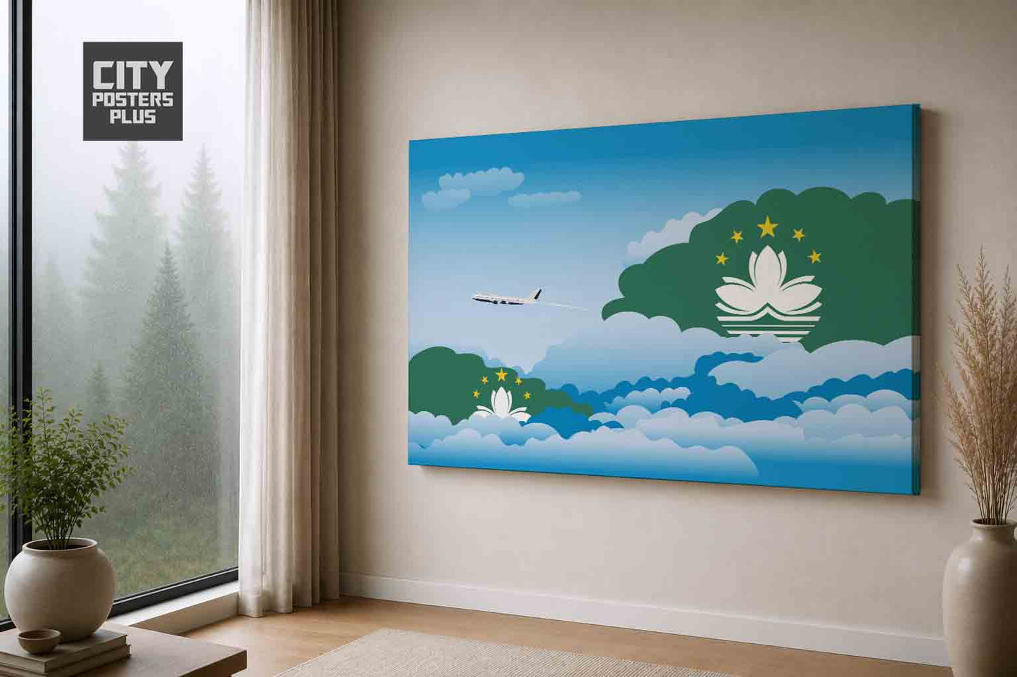 Macau Day Clouds Canvas Framed Prints | Country & City Wall Art | City Posters Plus