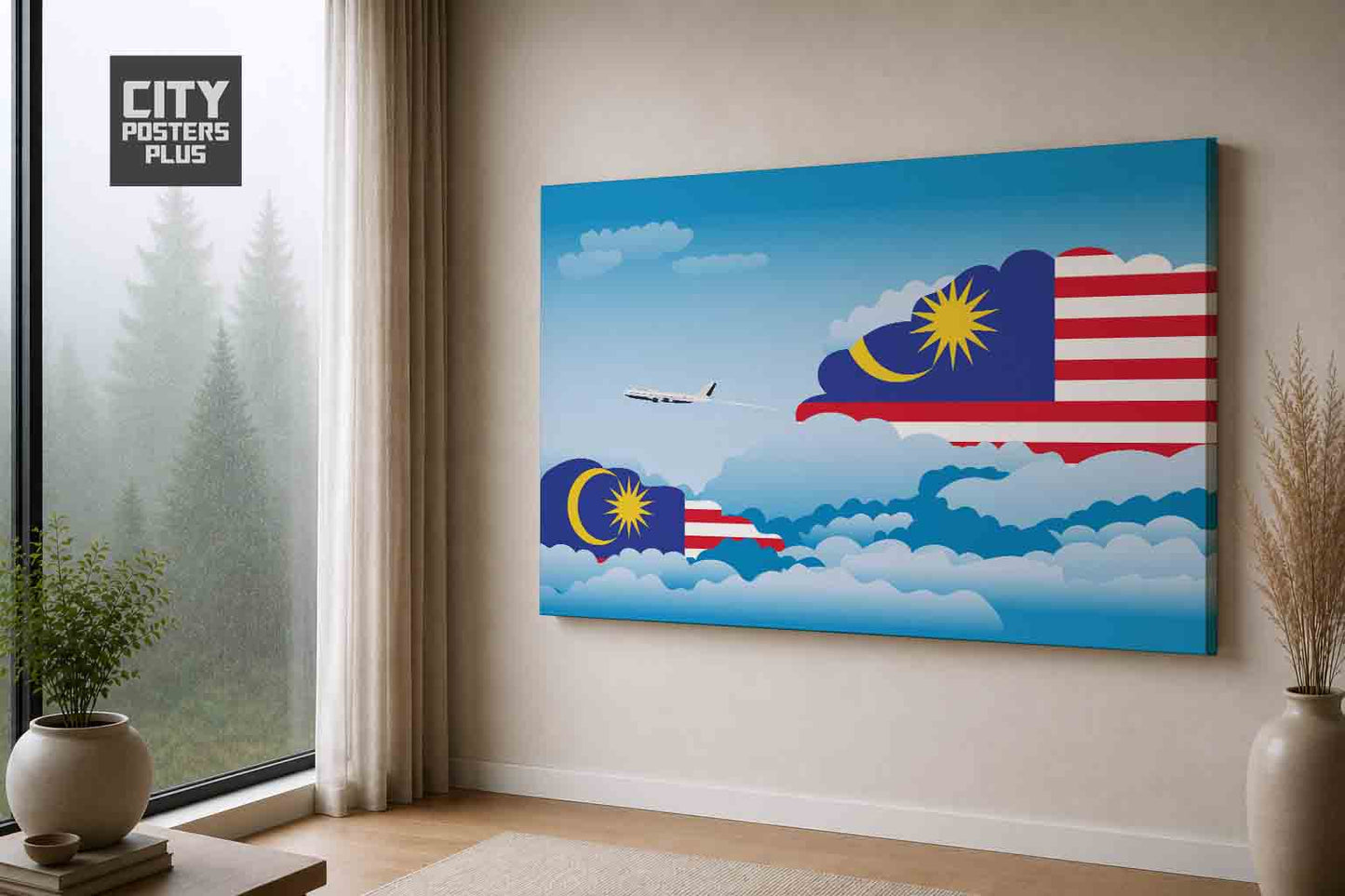Malaysia Day Clouds Canvas Framed Prints | Country & City Wall Art | City Posters Plus