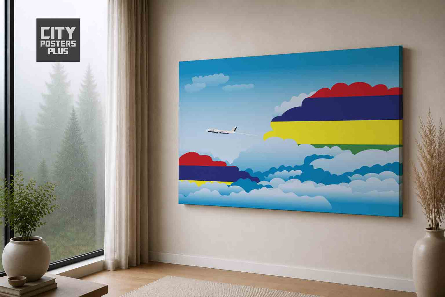 Mauritius Day Clouds Canvas Framed Prints | Country & City Wall Art | City Posters Plus