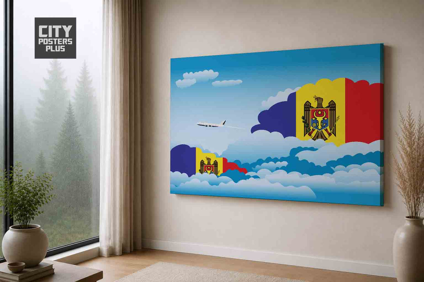 Moldova Day Clouds Canvas Framed Prints | Country & City Wall Art | City Posters Plus