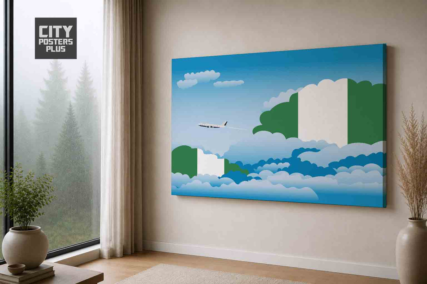 Nigeria Day Clouds Canvas Framed Prints | Country & City Wall Art | City Posters Plus
