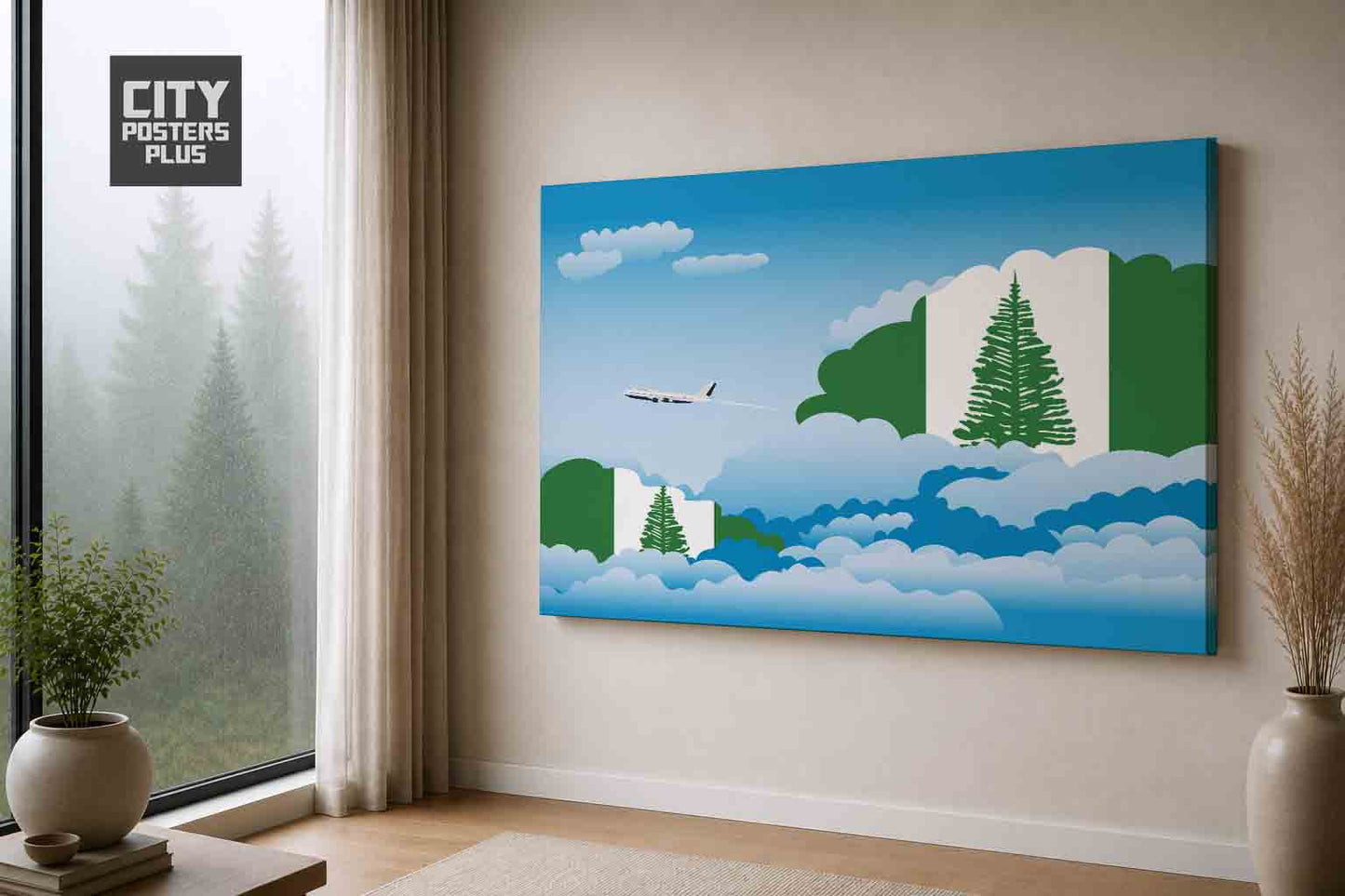 Norfolk Island Day Clouds Canvas Framed Prints | Country & City Wall Art | City Posters Plus
