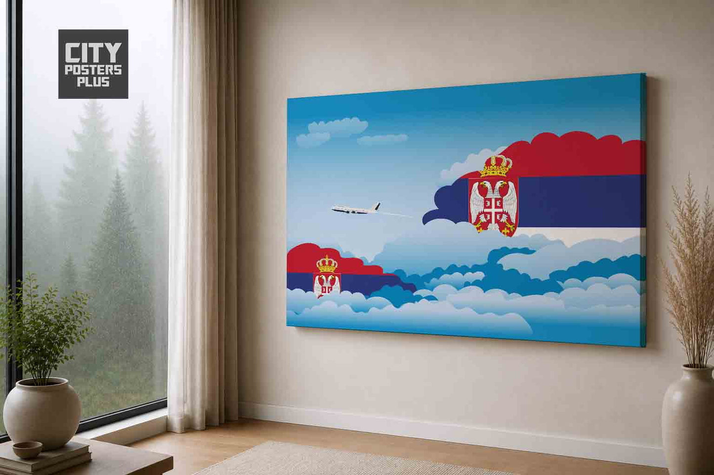 Serbia Day Clouds Canvas Framed Prints | Country & City Wall Art | City Posters Plus
