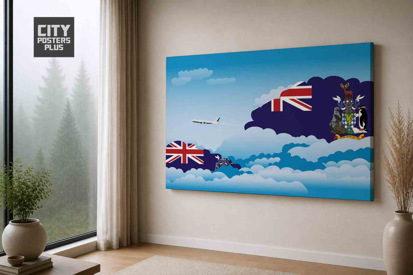 South Georgia and the South Sandwich Islands Day Clouds Canvas Framed Prints | Country & City Wall Art | City Posters Plus