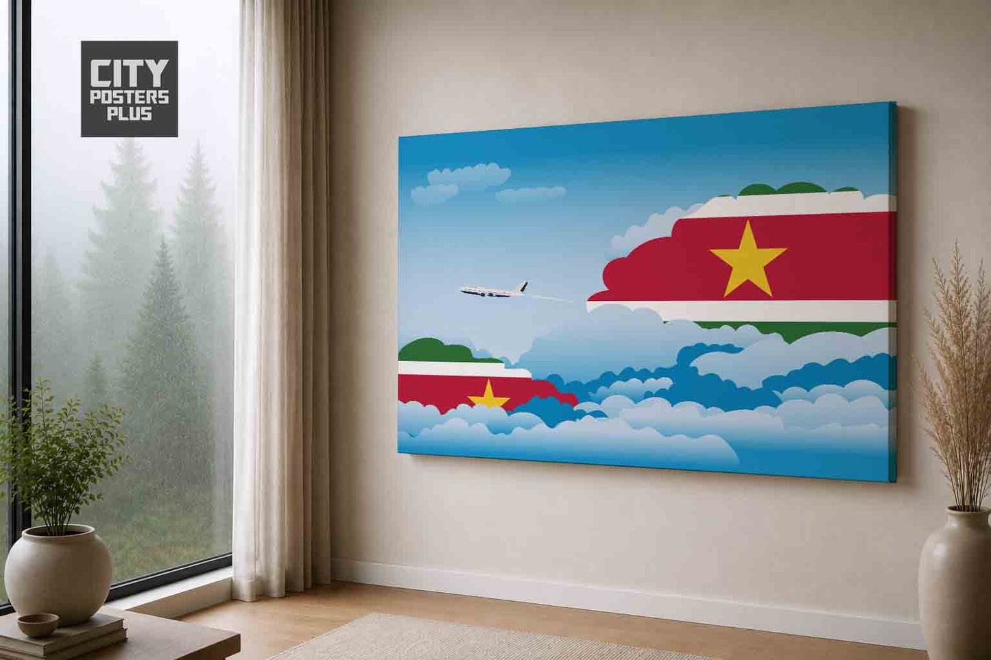 Suriname Day Clouds Canvas Framed Prints | Country & City Wall Art | City Posters Plus