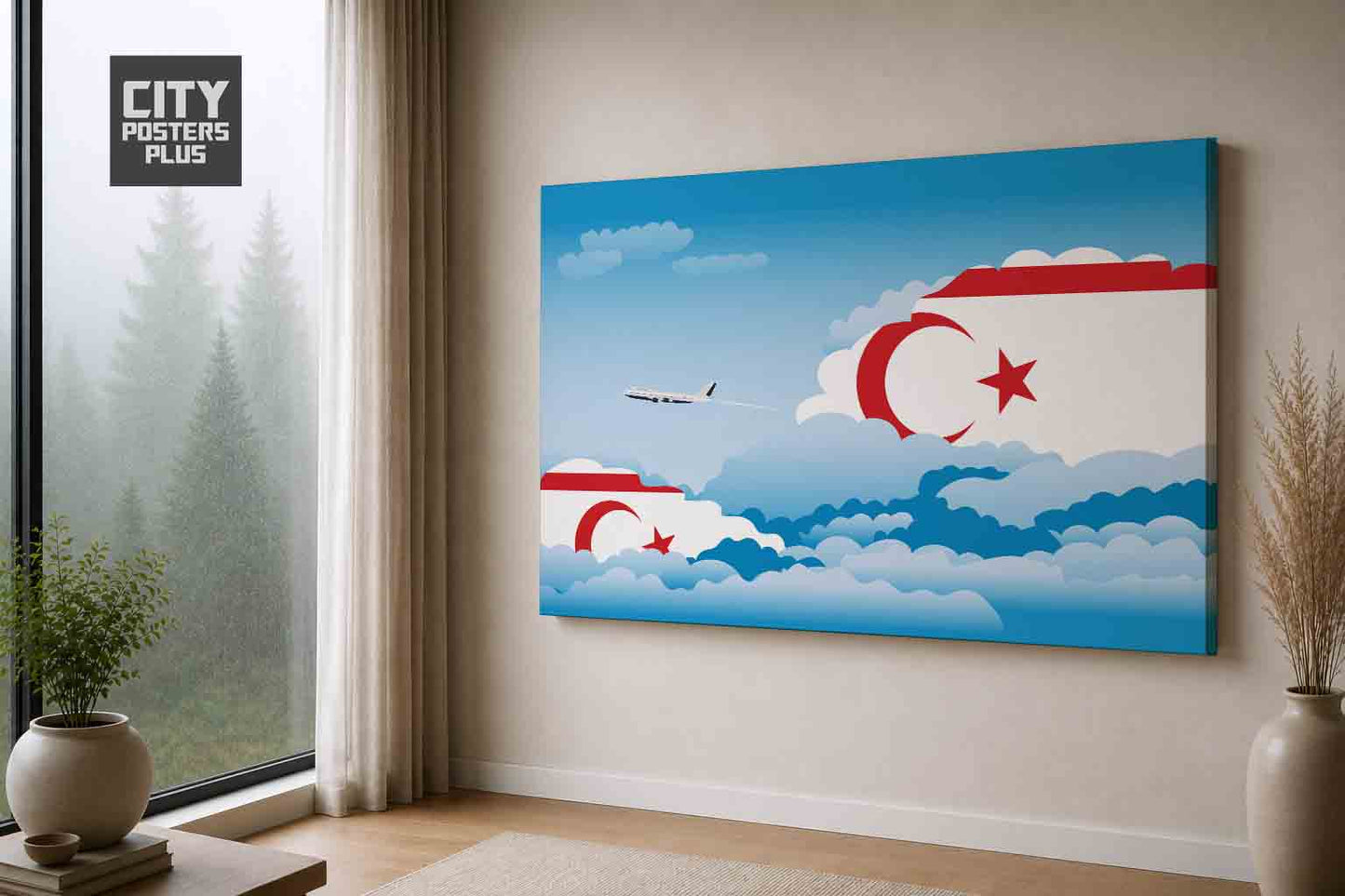 Turkish Republic of Northern Cyprus Day Clouds Canvas Framed Prints | Country & City Wall Art | City Posters Plus