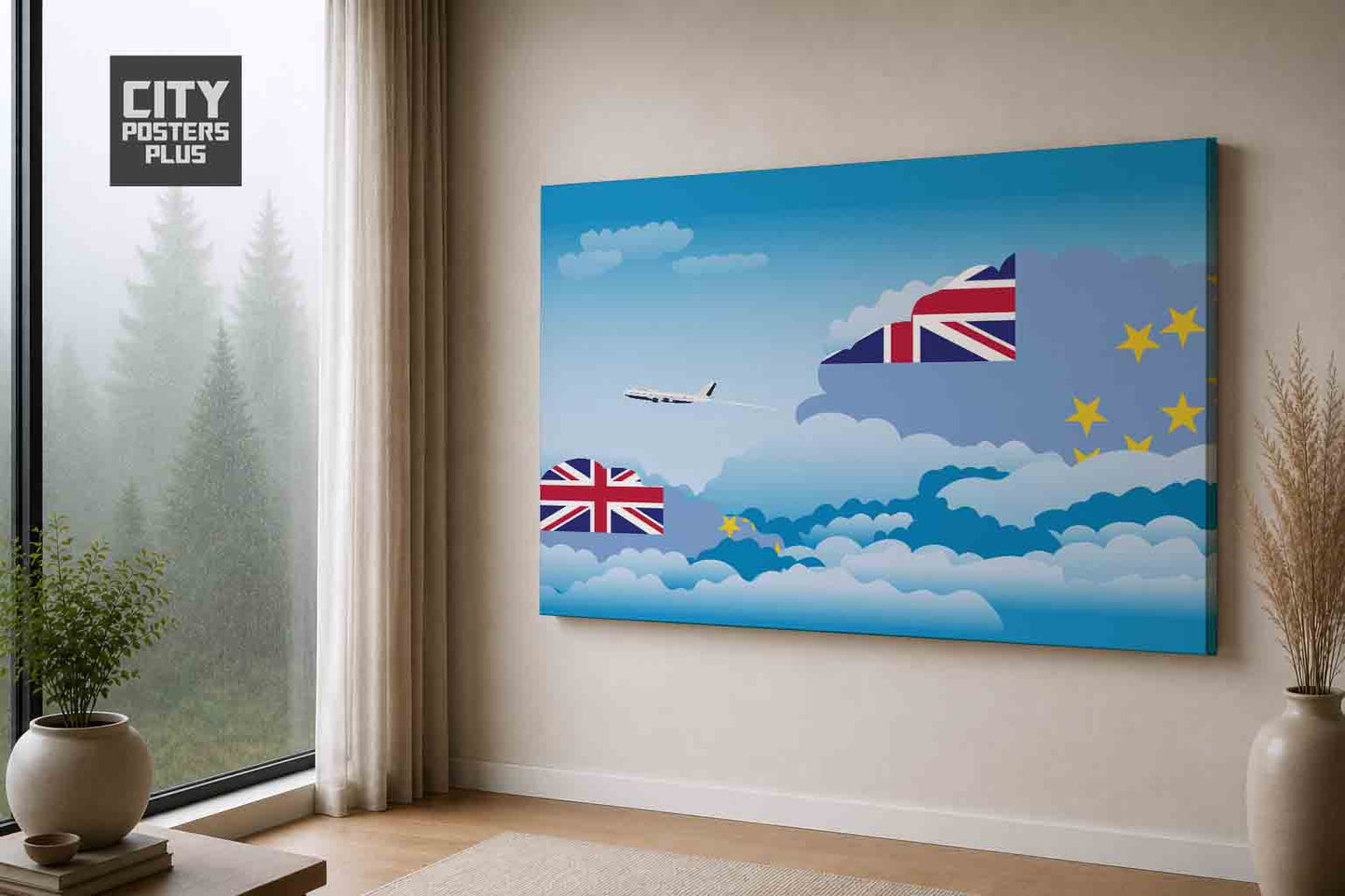 Tuvalu Day Clouds Canvas Framed Prints | Country & City Wall Art | City Posters Plus