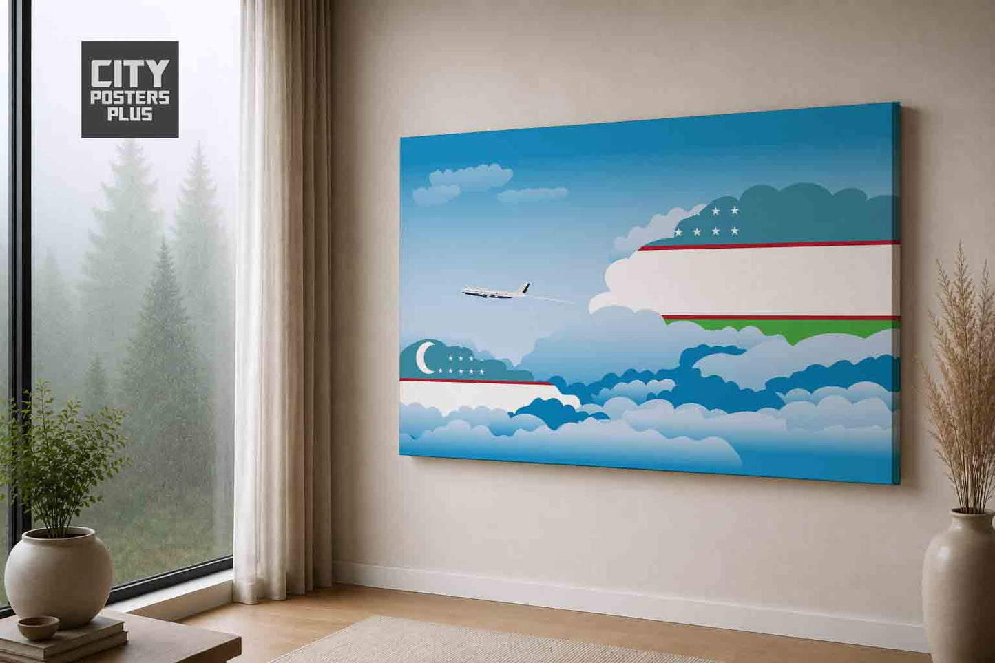 Uzbekistan Day Clouds Canvas Framed Prints | Country & City Wall Art | City Posters Plus