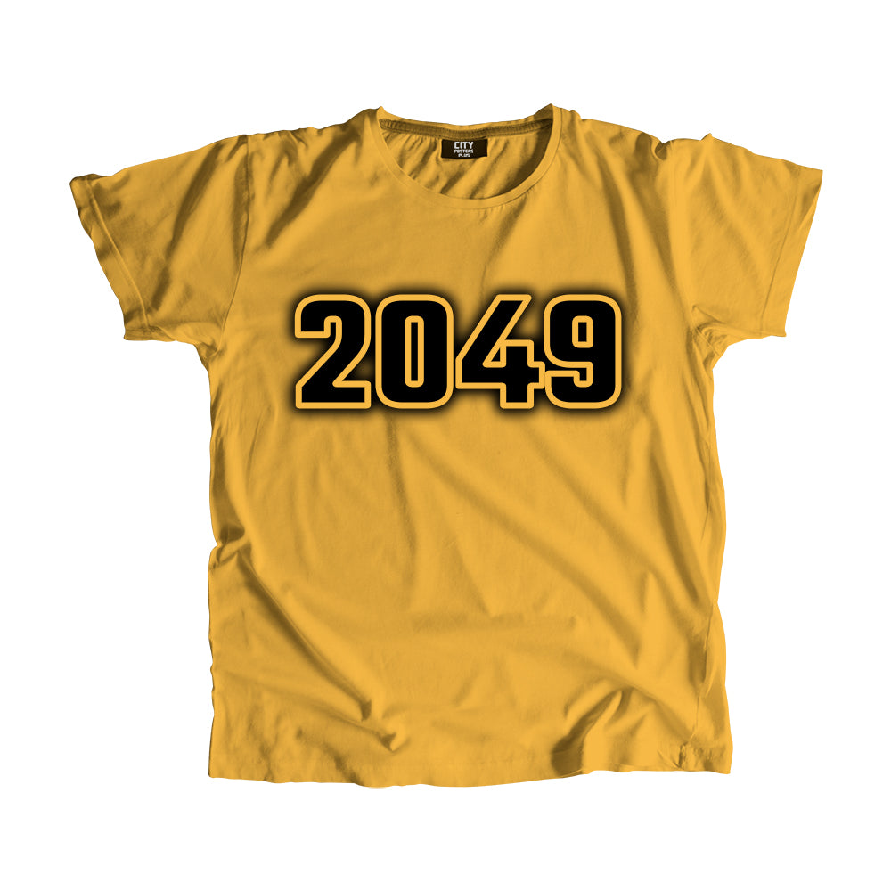 2049 Year Men Unisex T-Shirt (Golden Yellow)