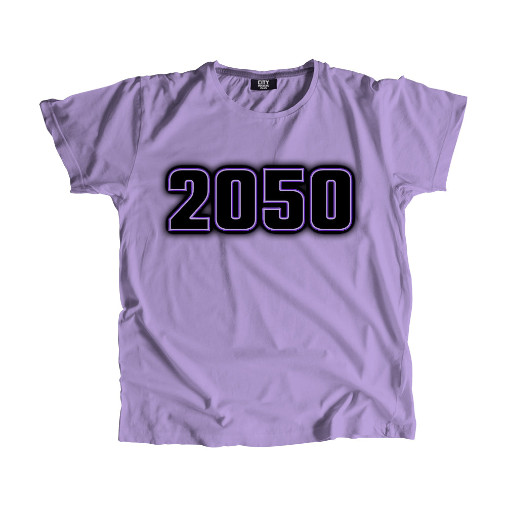 2050 Year Men Unisex T-Shirt (Iris Lavender)