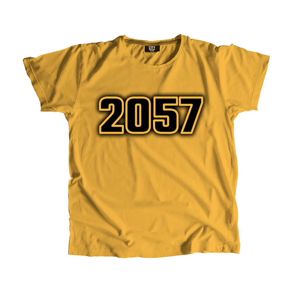 2057 Year Men Unisex T-Shirt (Golden Yellow)