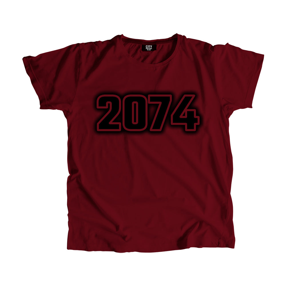 2074 Year Men Unisex T-Shirt (Maroon)
